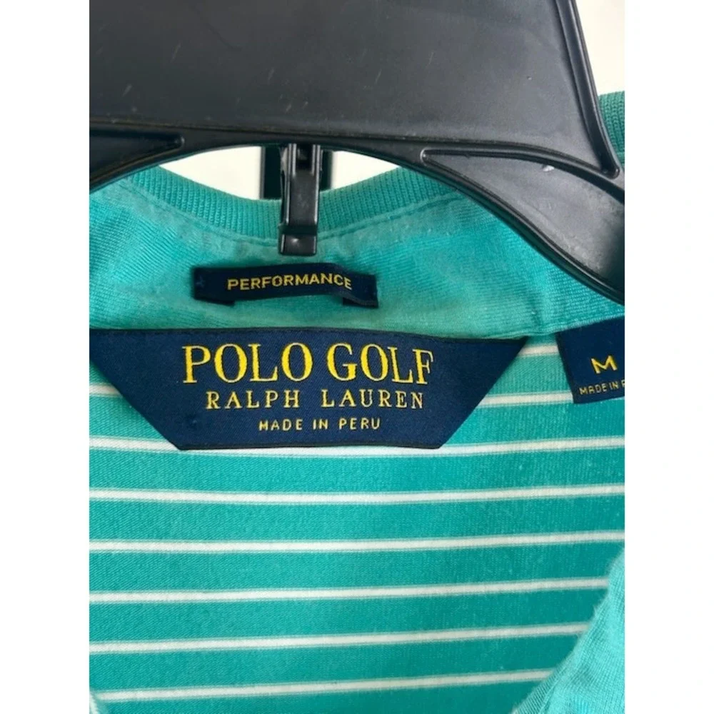 Polo Golf Ralph Lauren Performance‎ Striped Golf Polo Scotland Shirt Size Medium